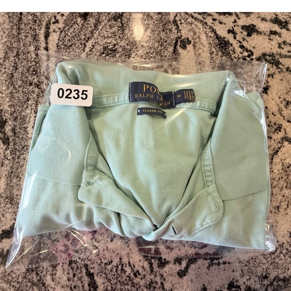 Polo Ralph Lauren Mens Classic Fit Cotton Mesh Polo Shirt Mint‎ Green Size M